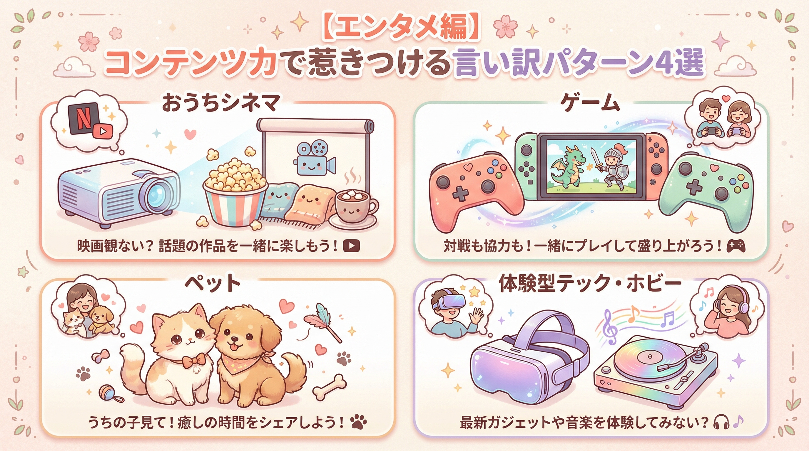 【エンタメ編】コンテンツ力で惹きつける言い訳パターン4選