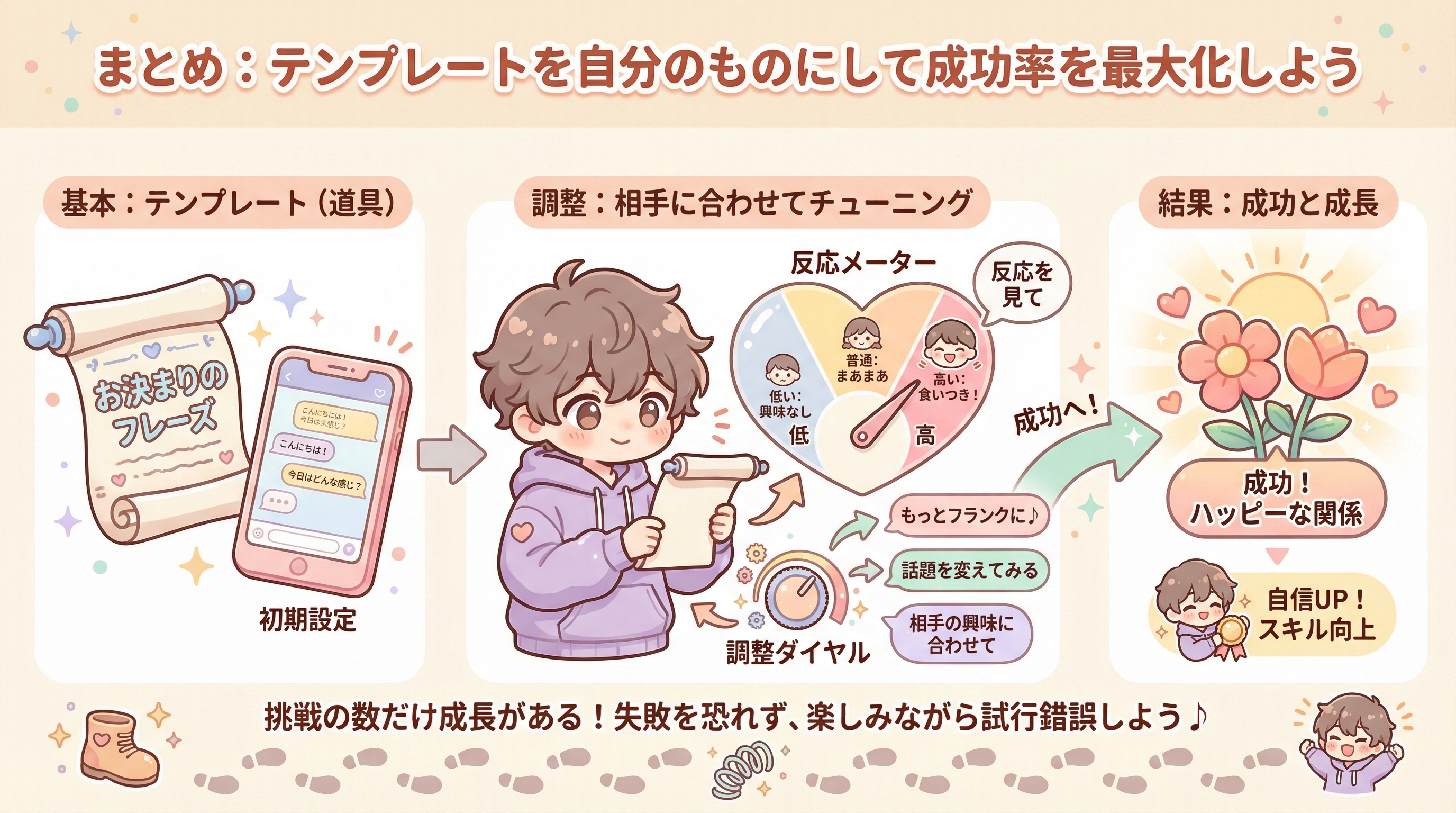 まとめ:テンプレートを自分のものにして成功率を最大化しよう