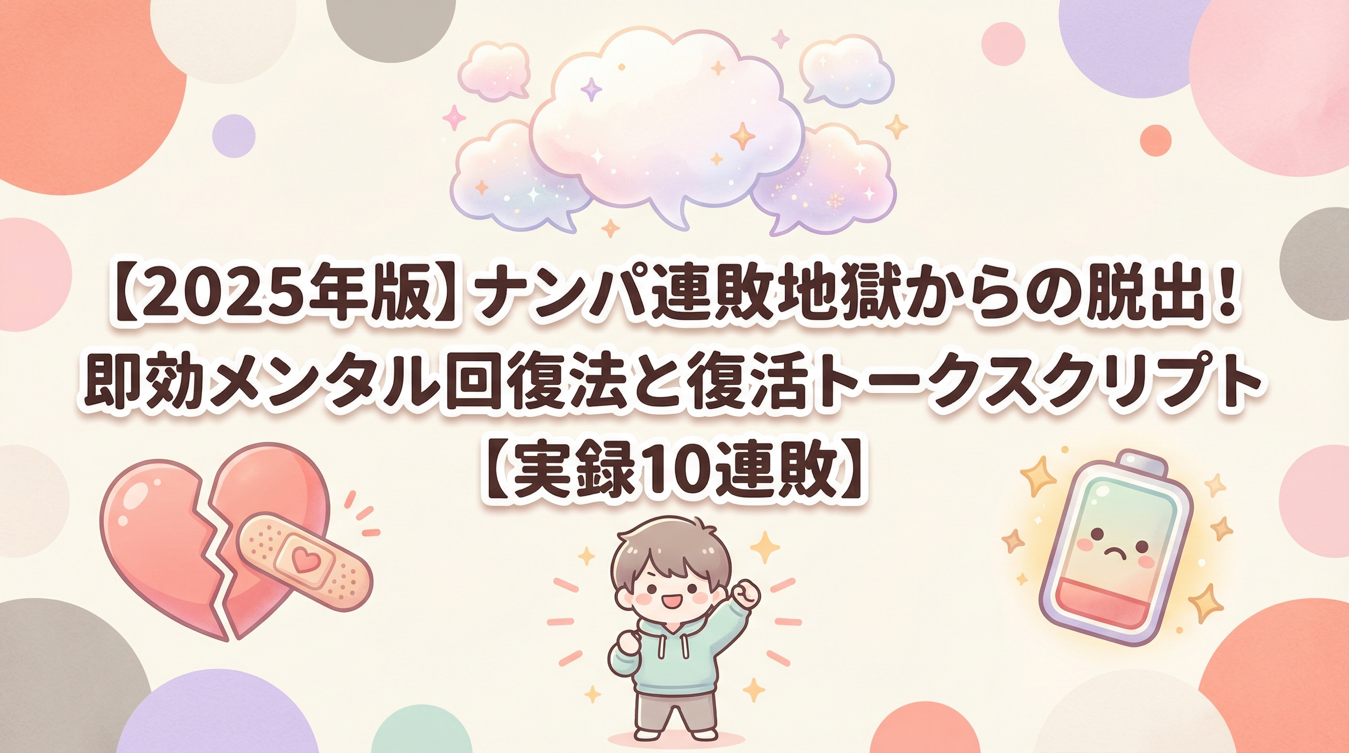 【2025年版】ナンパ連敗地獄からの脱出！即効メンタル回復法と復活トークスクリプト【実録10連敗】