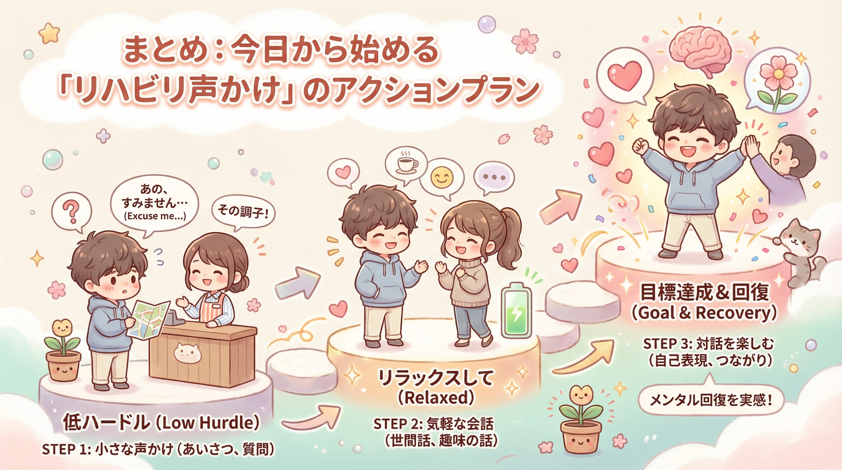 まとめ：今日から始める「リハビリ声かけ」のアクションプラン