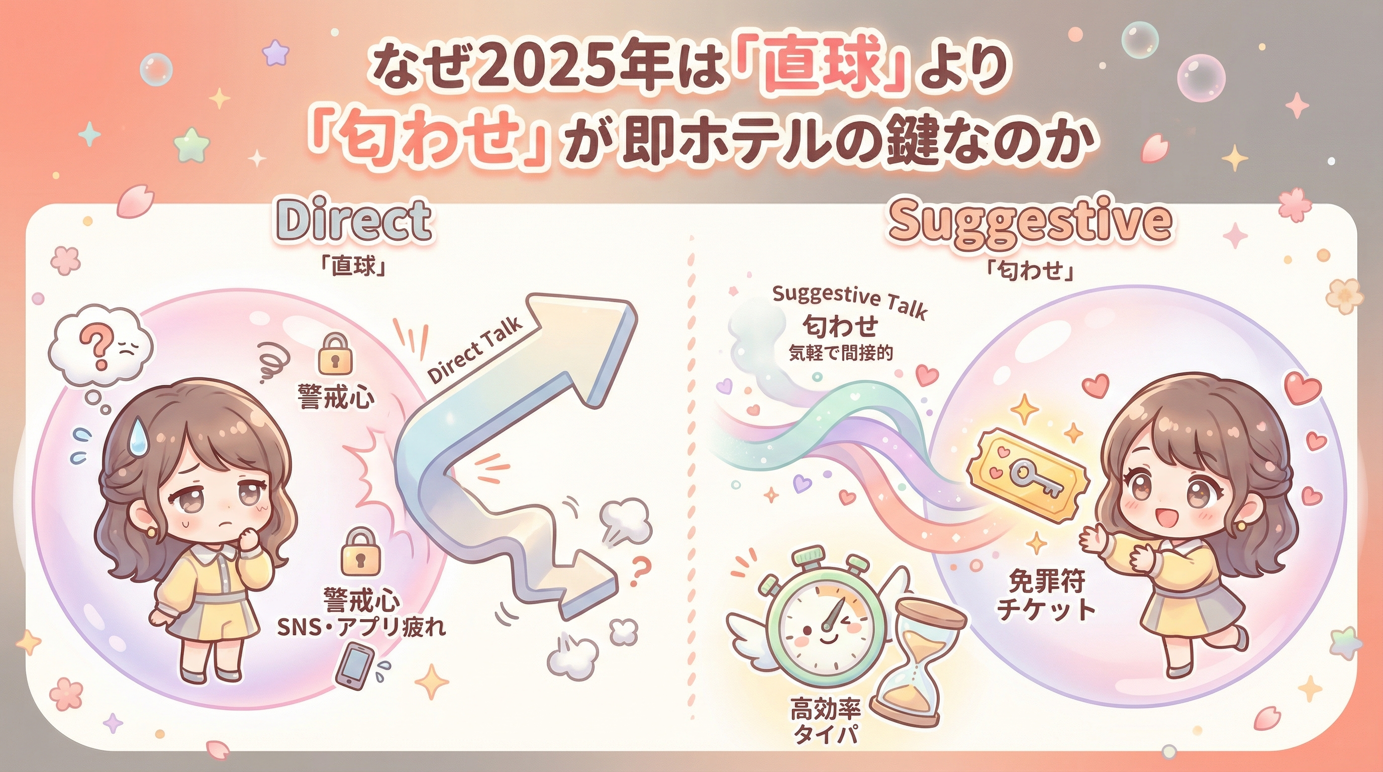 なぜ2025年は「直球」より「匂わせ」が即ホテルの鍵なのか