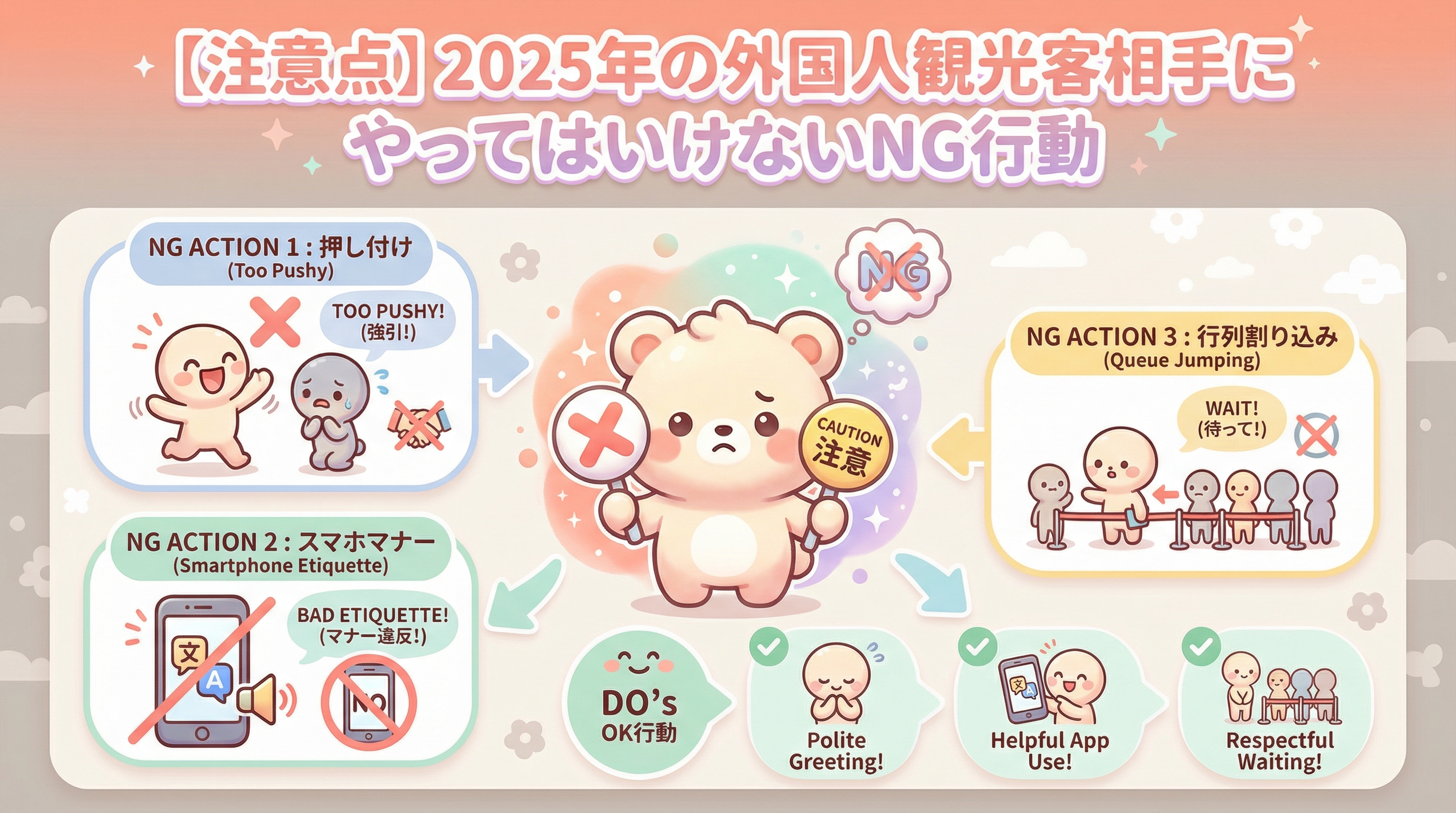 【注意点】2025年の外国人観光客相手にやってはいけないNG行動