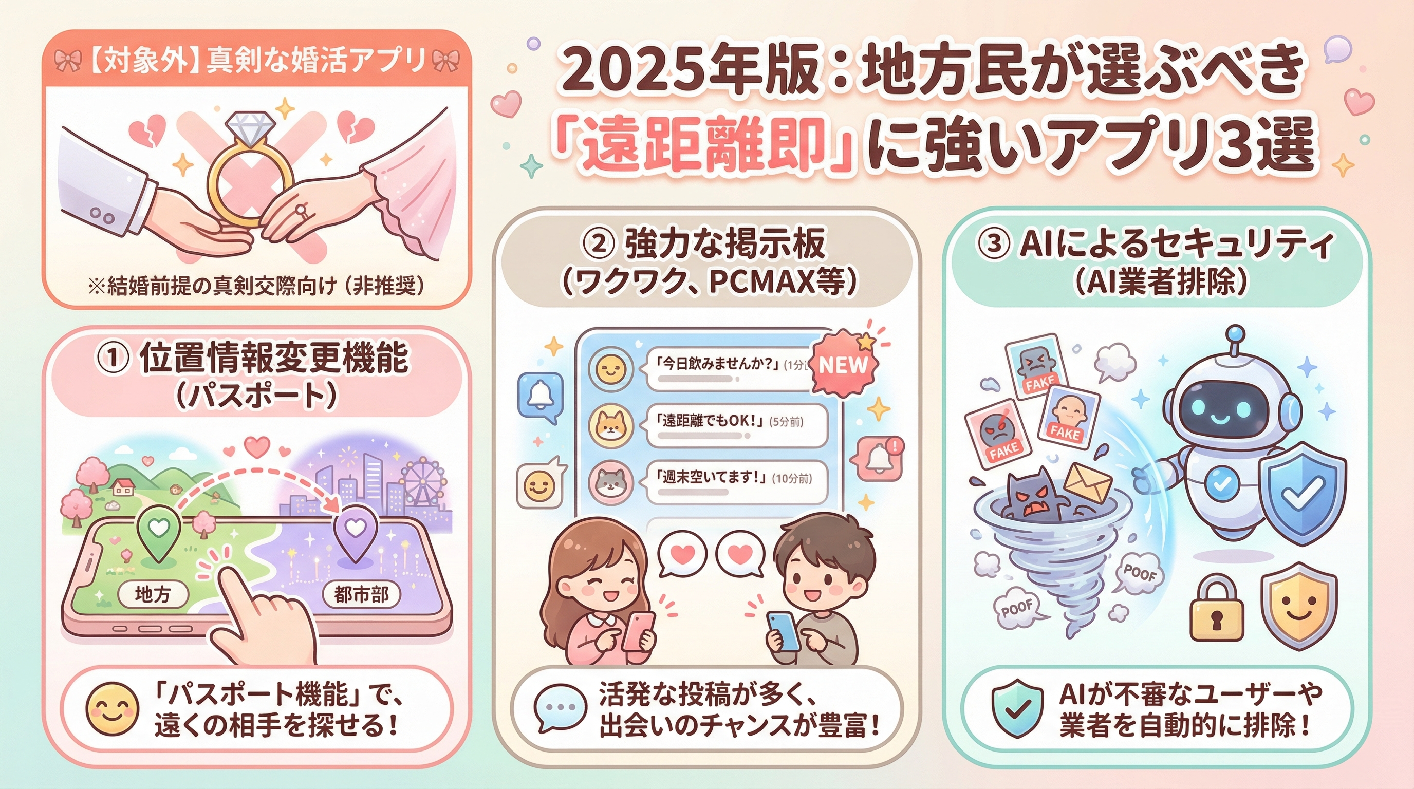 2025年版：地方民が選ぶべき「遠距離即」に強いアプリ3選
