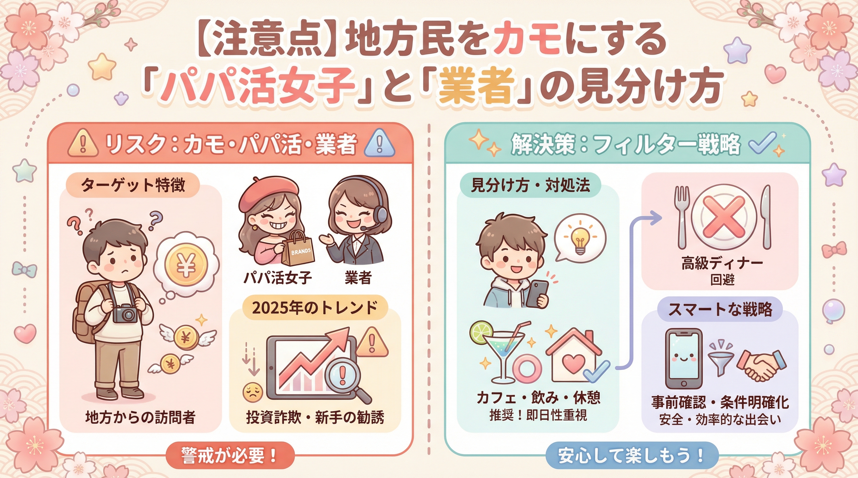 【注意点】地方民をカモにする「パパ活女子」と「業者」の見分け方