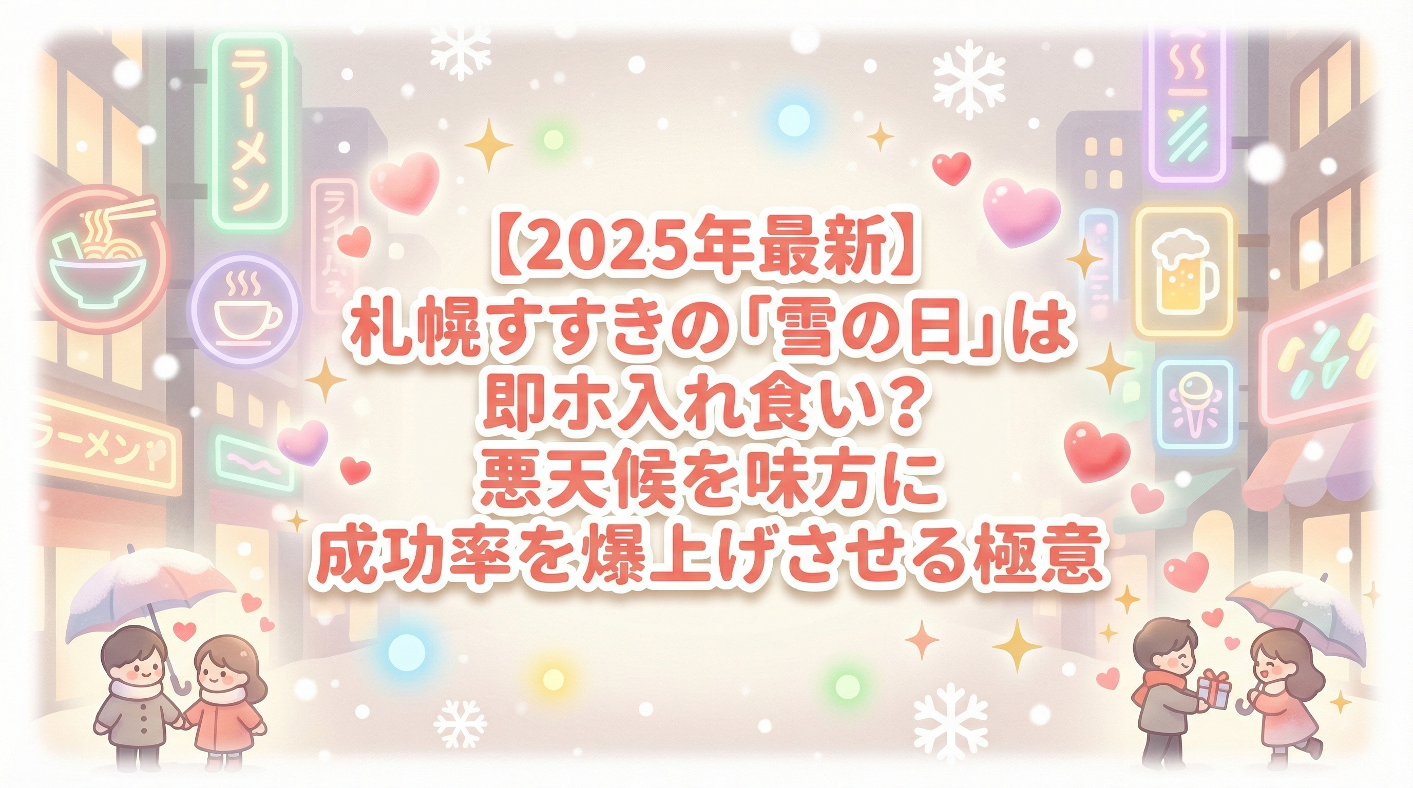 【2025年最新】札幌すすきの「雪の日」は即ホ入れ食い？悪天候を味方に成功率を爆上げさせる極意