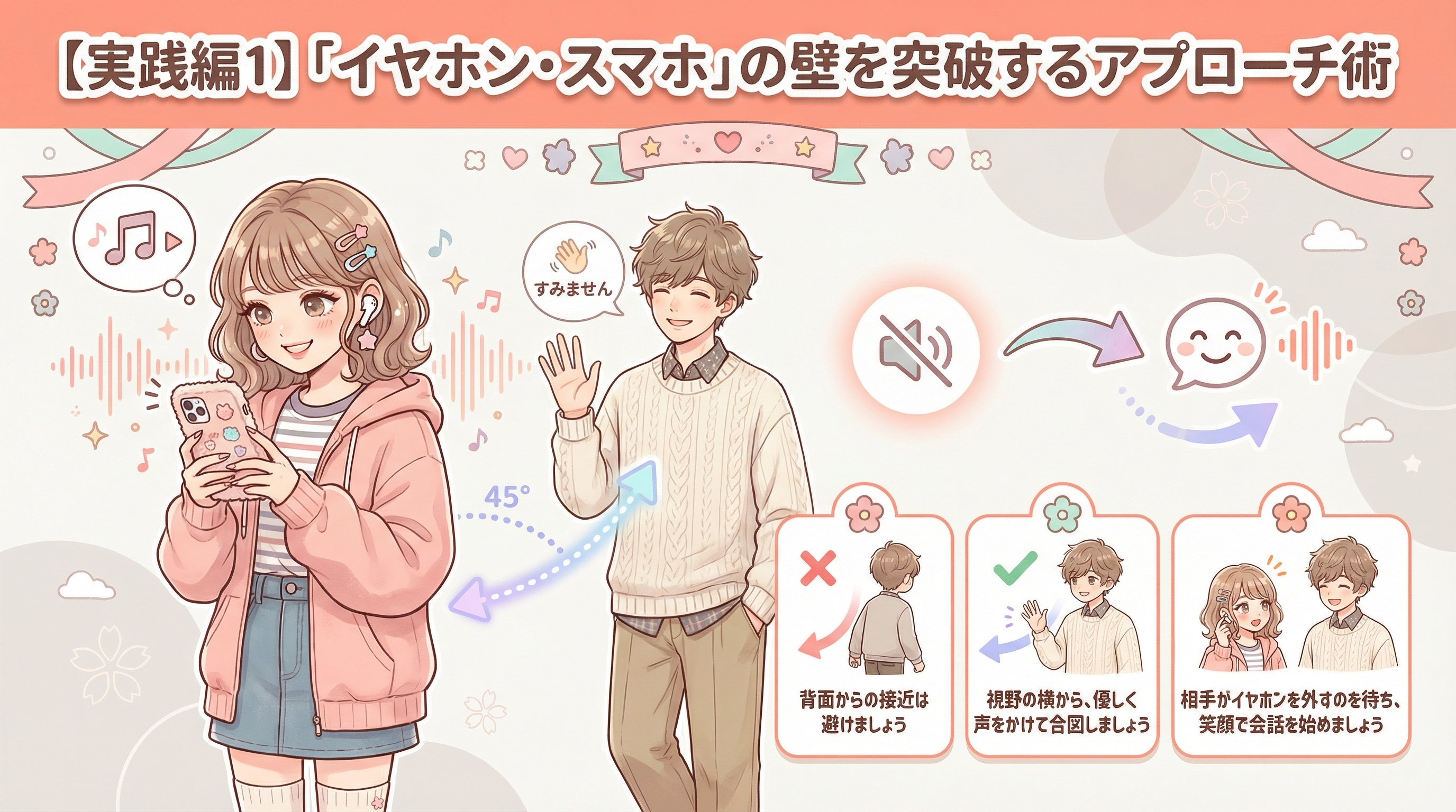 【実践編1】「イヤホン・スマホ」の壁を突破するアプローチ術