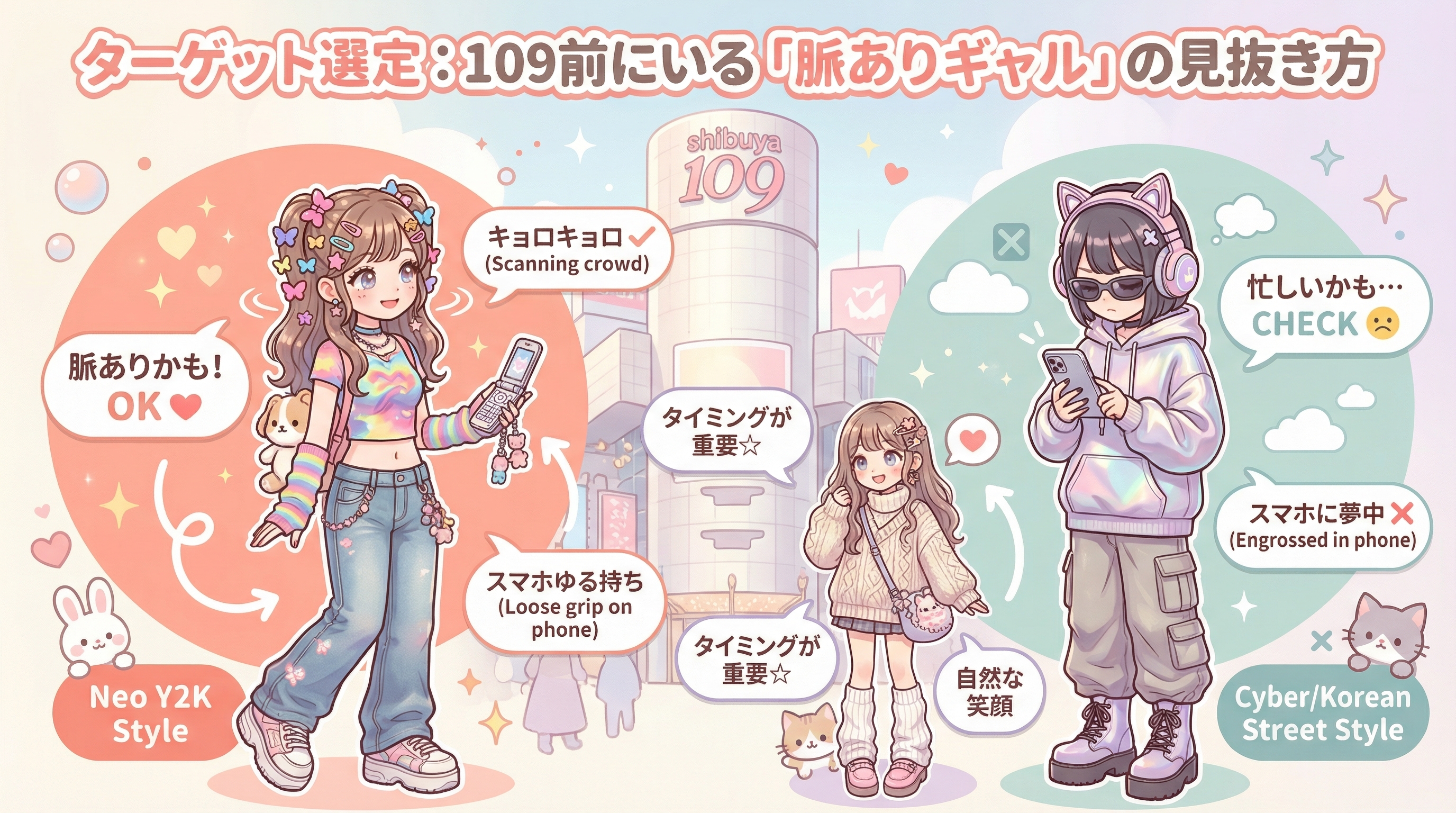 ターゲット選定：109前にいる「脈ありギャル」の見抜き方