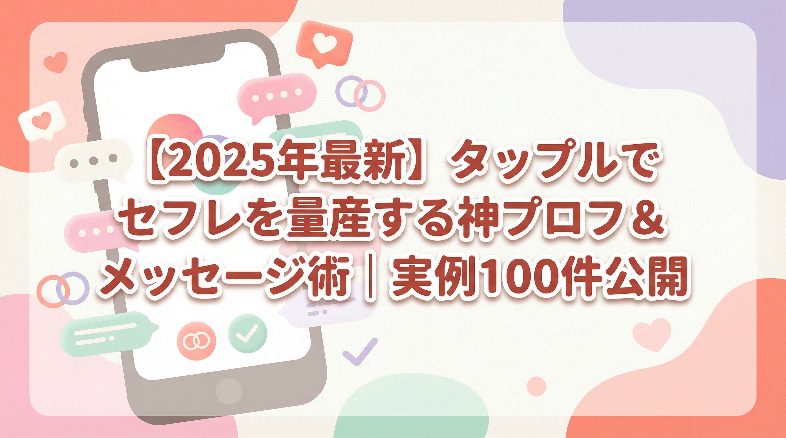 【2025年最新】タップルでセフレを量産する神プロフ＆メッセージ術｜実例100件公開