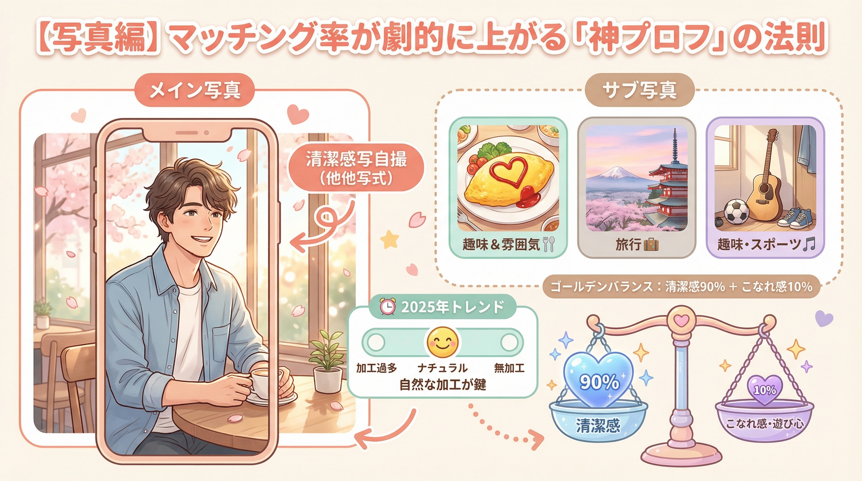 【写真編】マッチング率が劇的に上がる「神プロフ」の法則