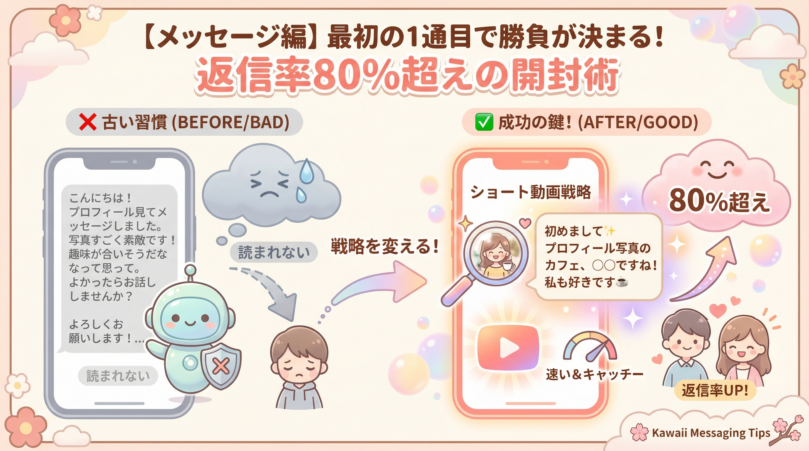 【メッセージ編】最初の1通目で勝負が決まる！返信率80%超えの開封術