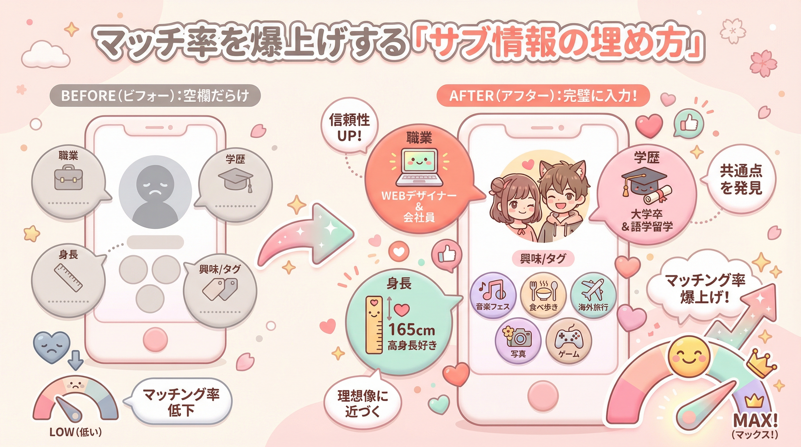 マッチ率を爆上げする「サブ情報の埋め方」