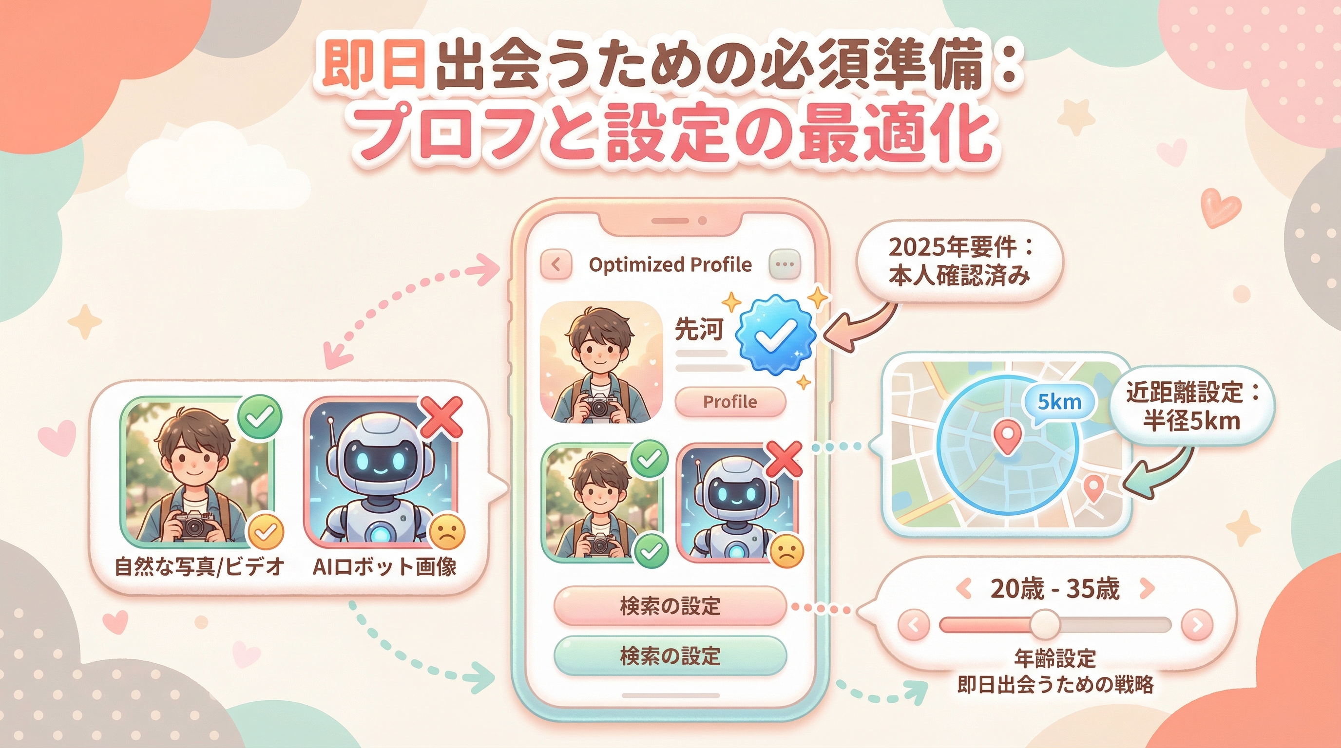 即日出会うための必須準備:プロフと設定の最適化