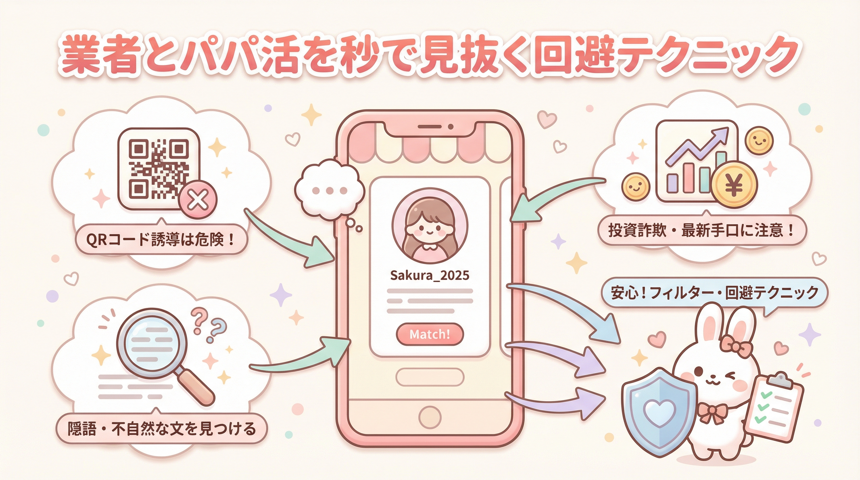 業者とパパ活を秒で見抜く回避テクニック