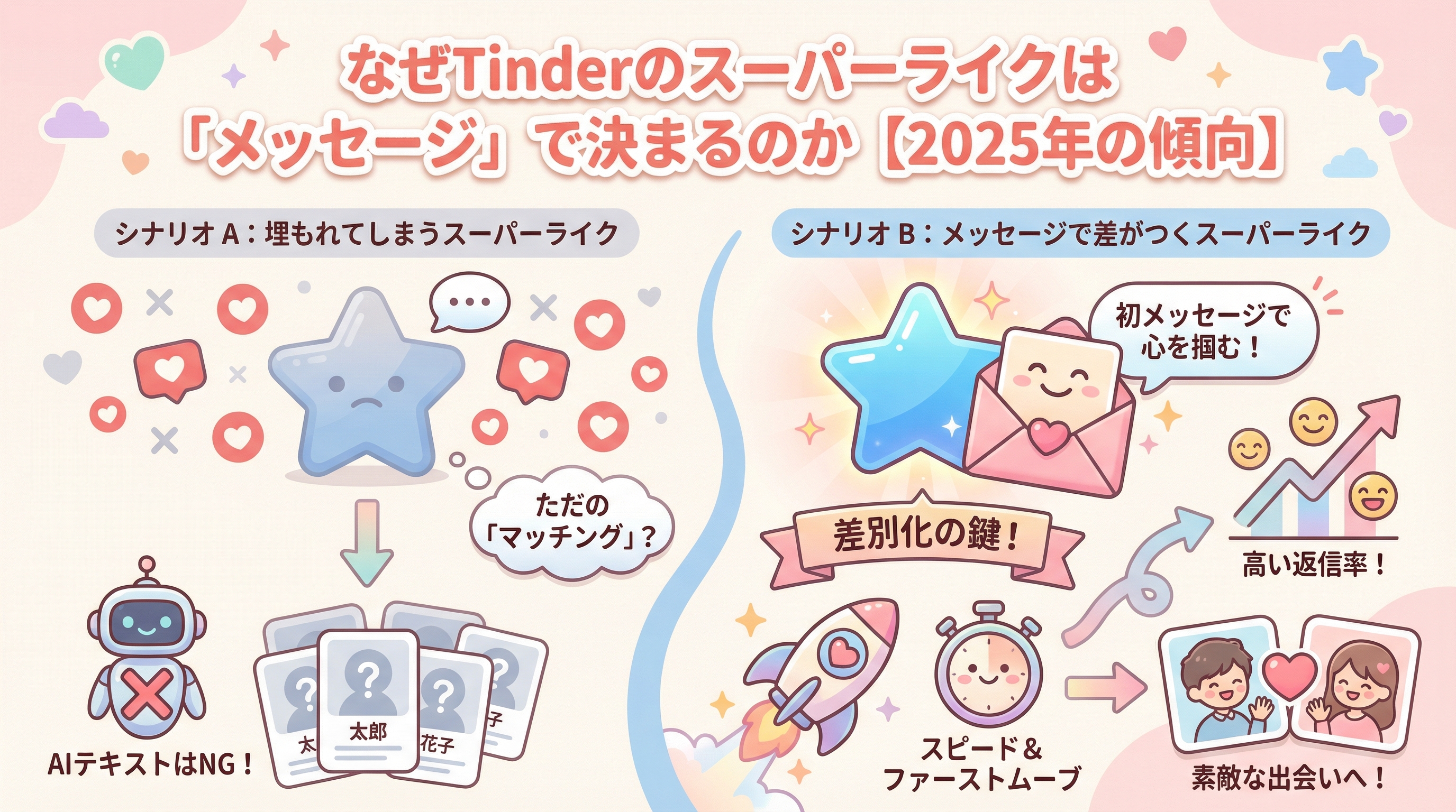 なぜTinderのスーパーライクは「メッセージ」で決まるのか【2025年の傾向】