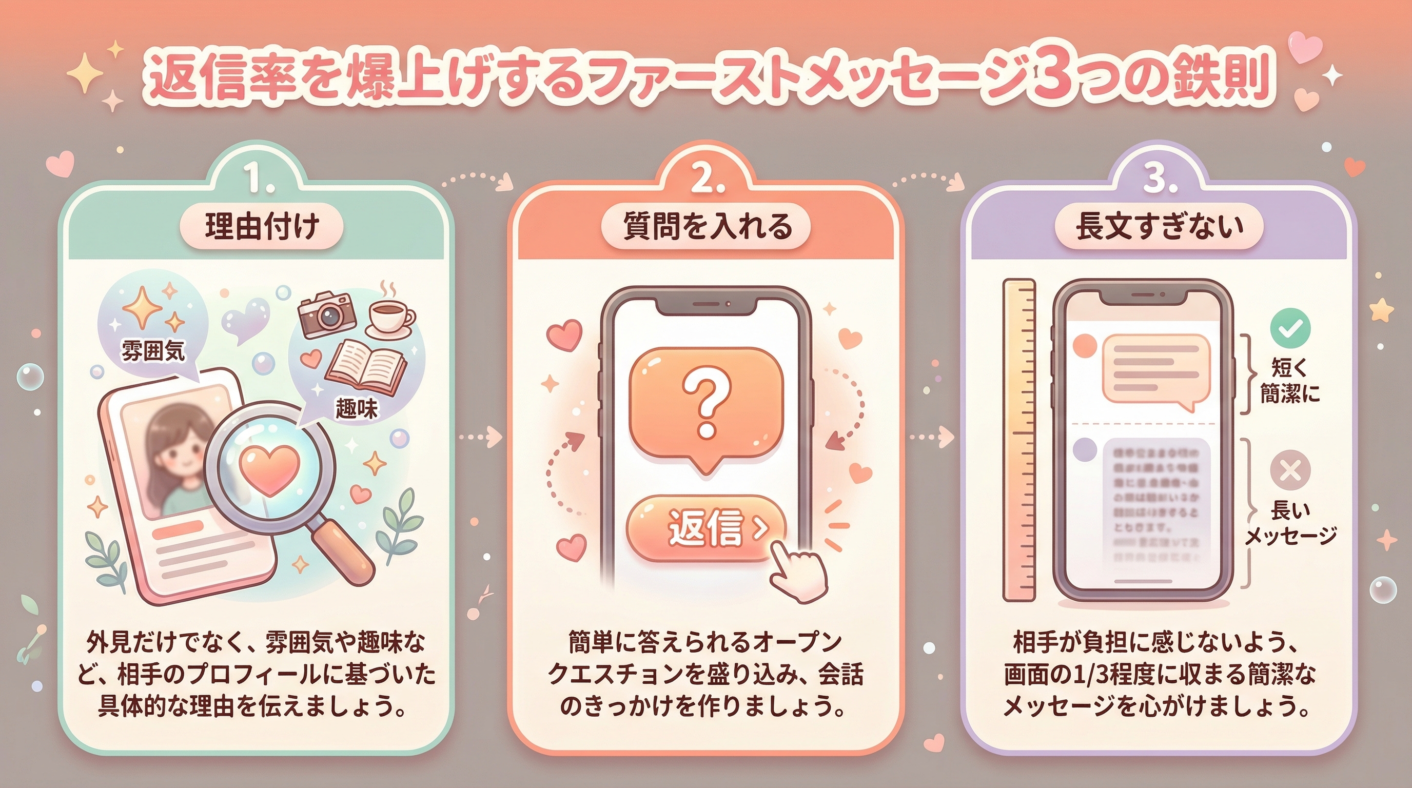 返信率を爆上げするファーストメッセージ3つの鉄則