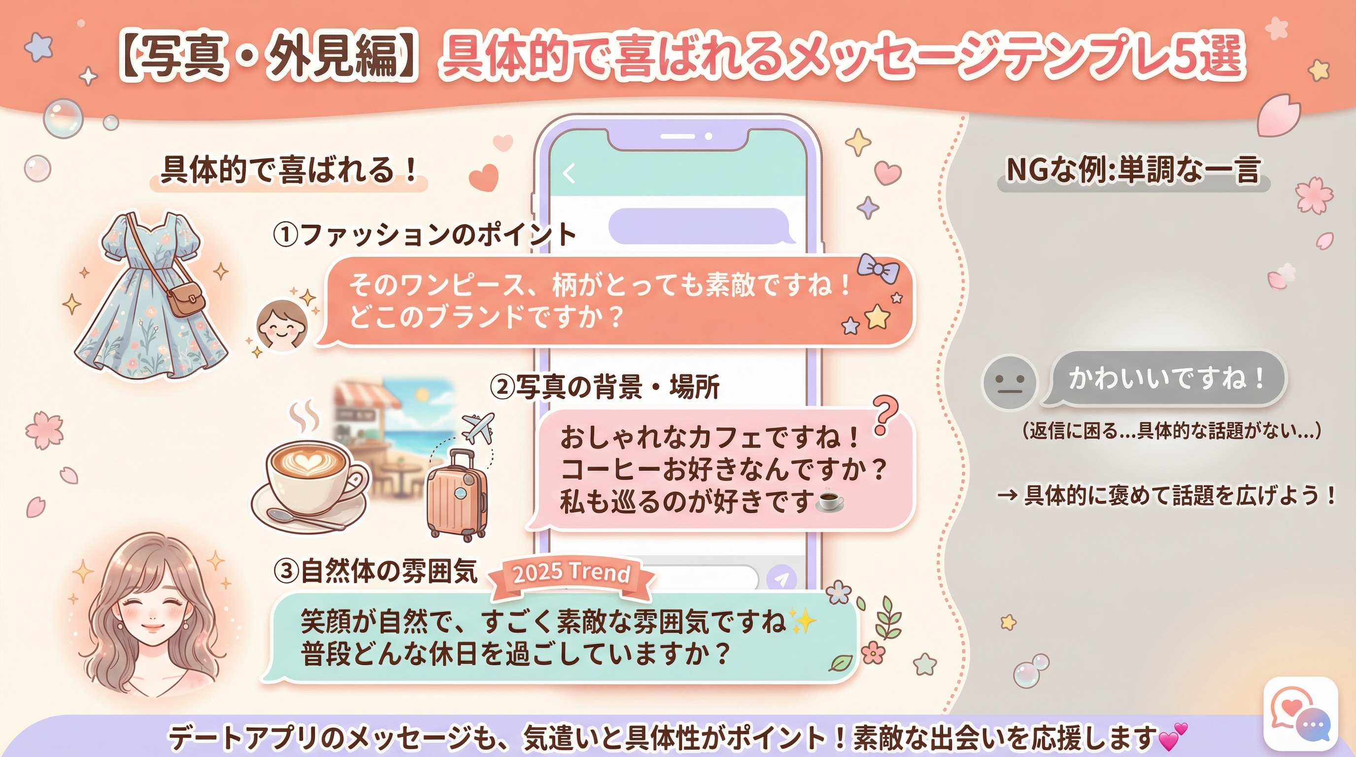 【写真・外見編】具体的で喜ばれるメッセージテンプレ5選