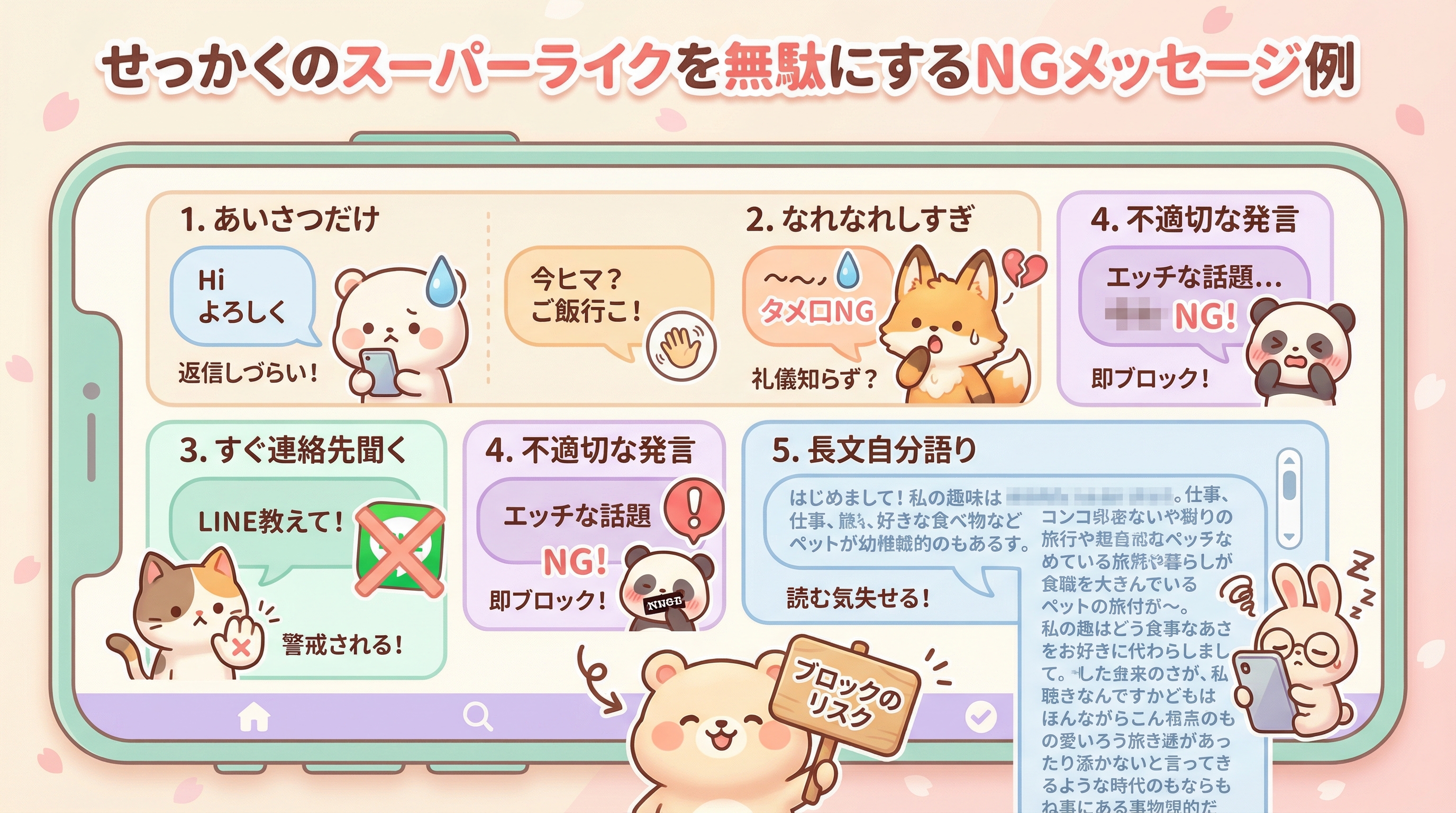 せっかくのスーパーライクを無駄にするNGメッセージ例