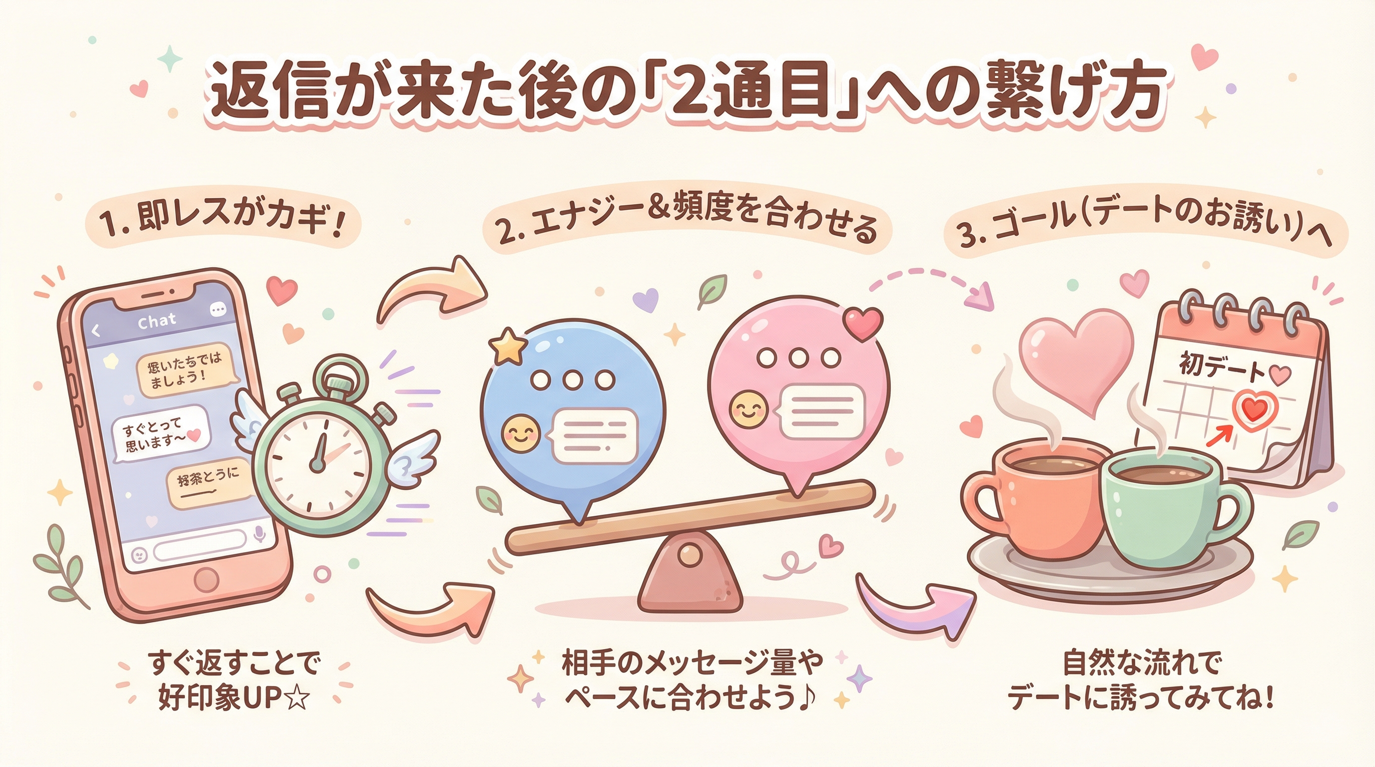 返信が来た後の「2通目」への繋げ方