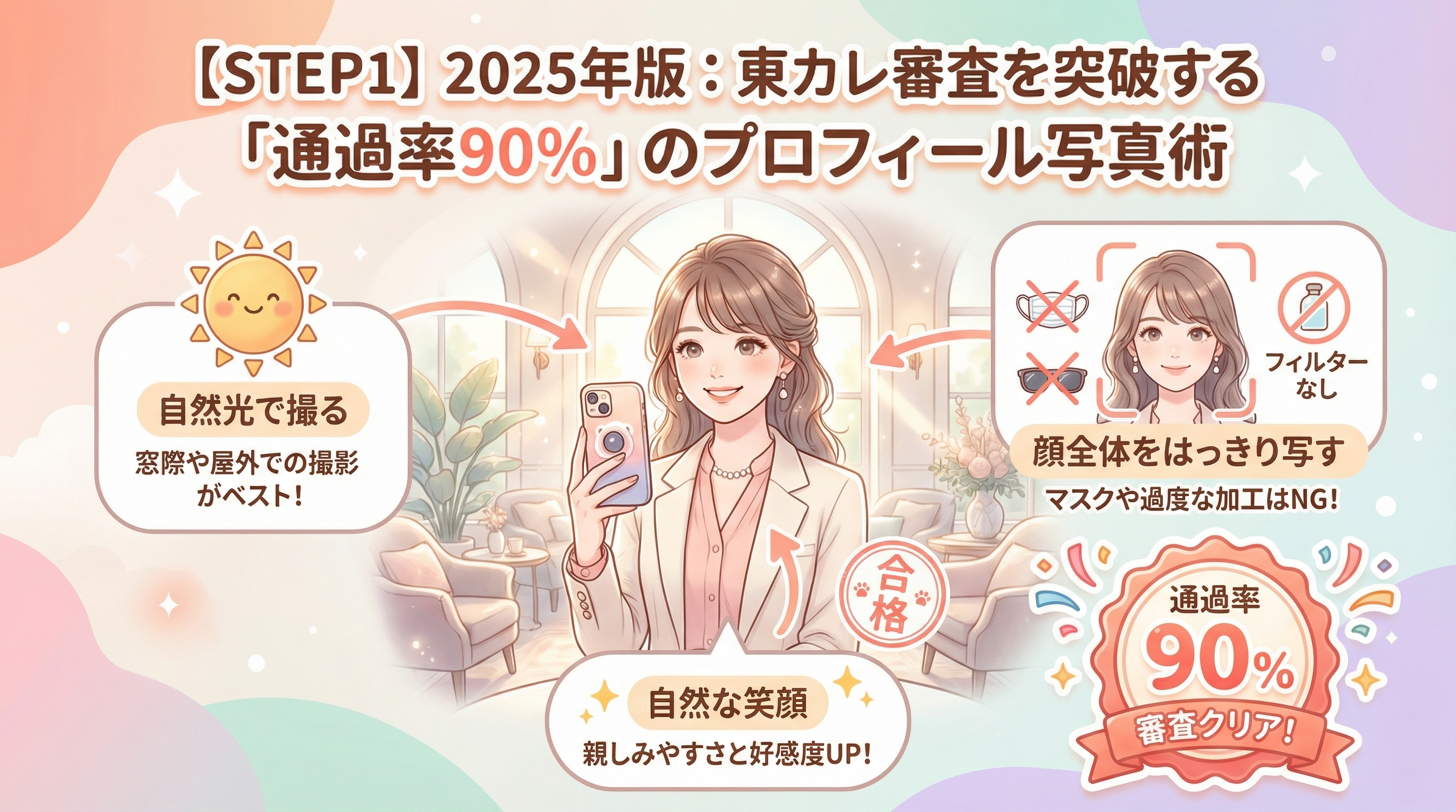 【STEP1】2025年版:東カレ審査を突破する「通過率90%」のプロフィール写真術