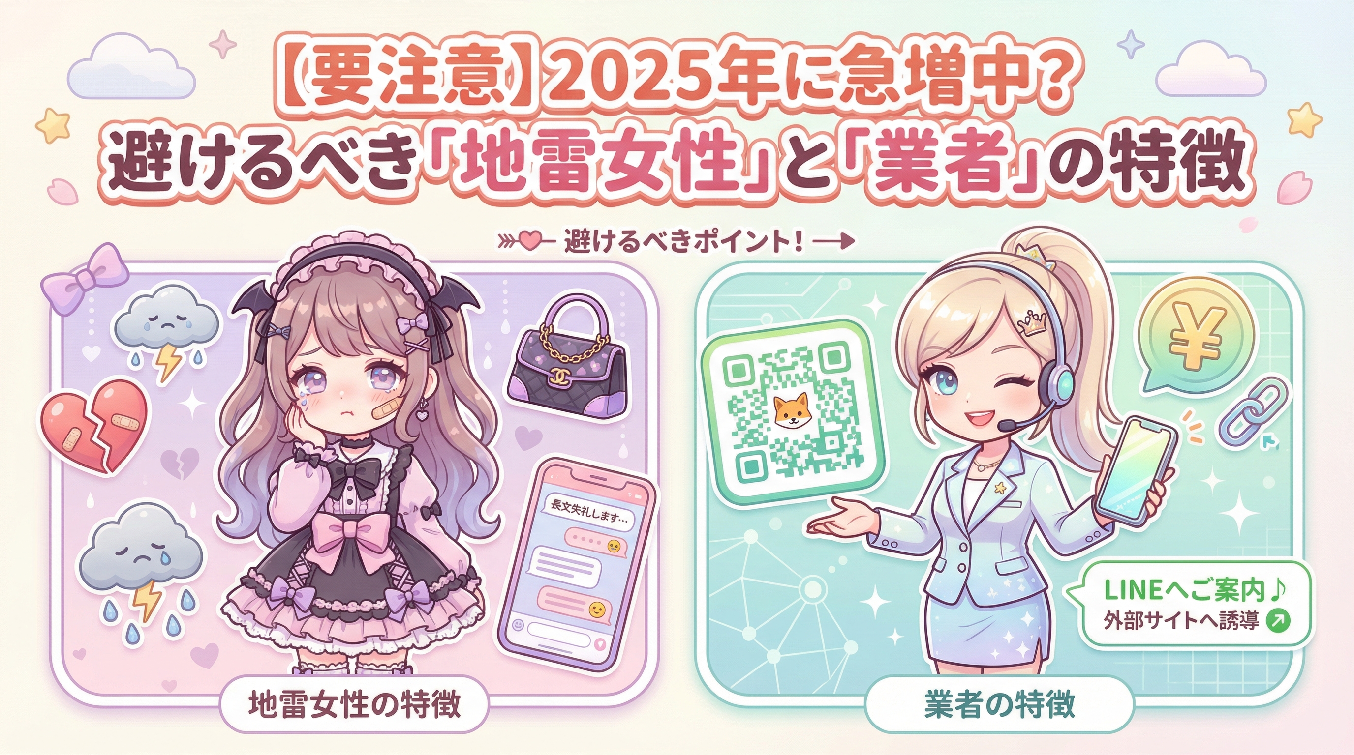 【要注意】2025年に急増中?避けるべき「地雷女性」と「業者」の特徴