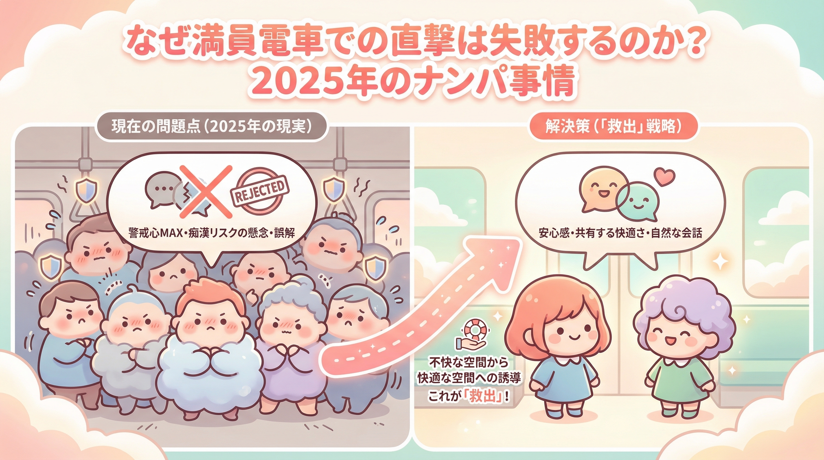 なぜ満員電車での直撃は失敗するのか？2025年のナンパ事情