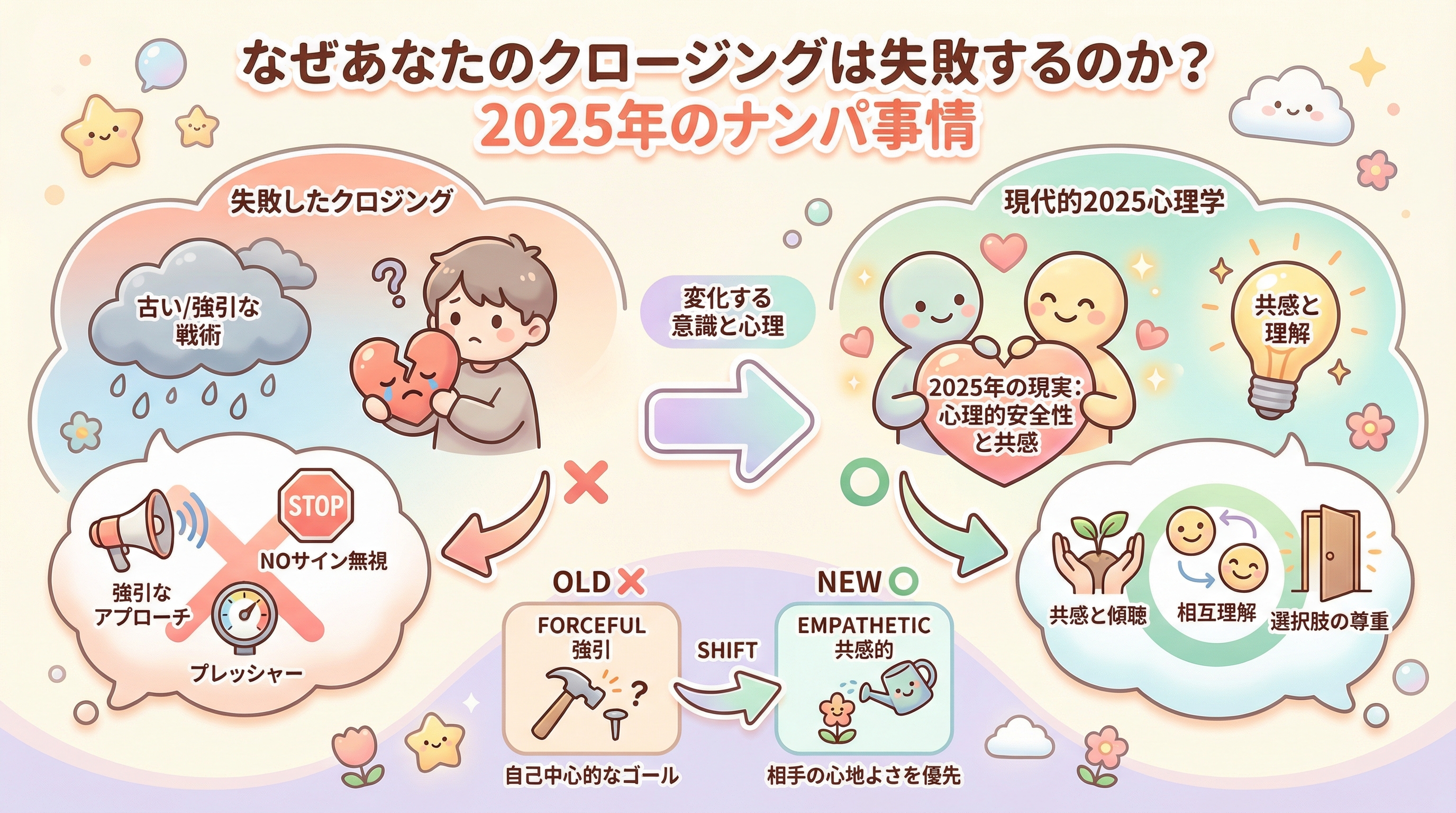 なぜあなたのクロージングは失敗するのか?2025年のナンパ事情