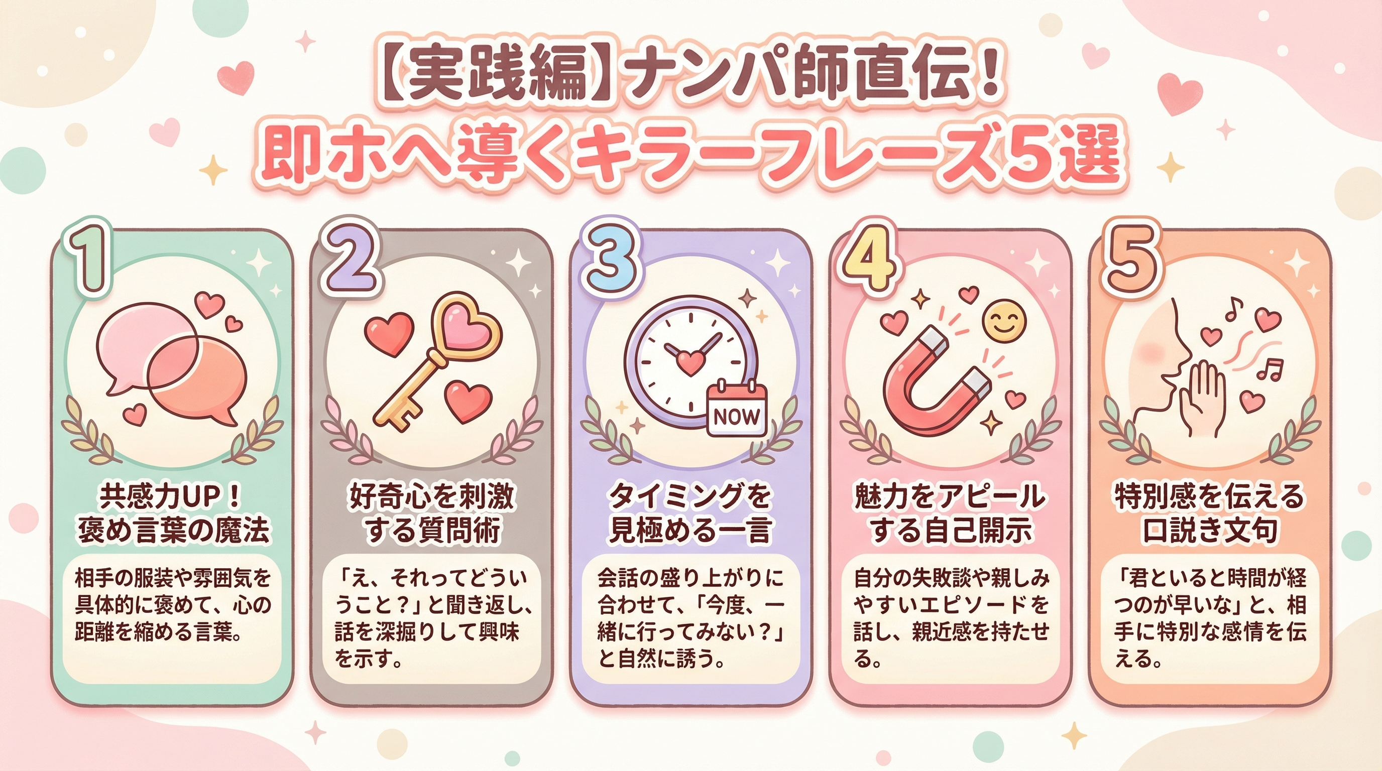 【実践編】ナンパ師直伝!即ホへ導くキラーフレーズ5選