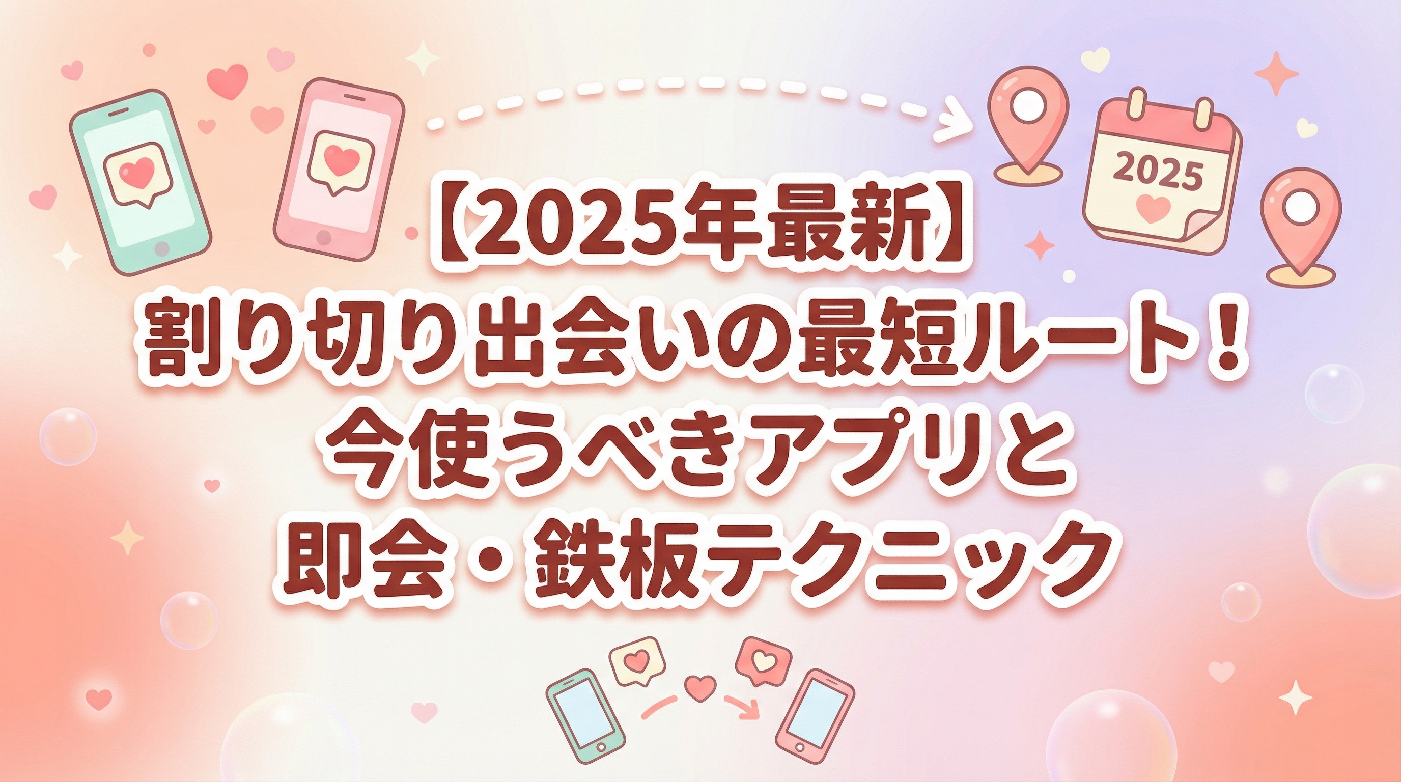 【2025年最新】割り切り出会いの最短ルート！今使うべきアプリと即会・鉄板テクニック