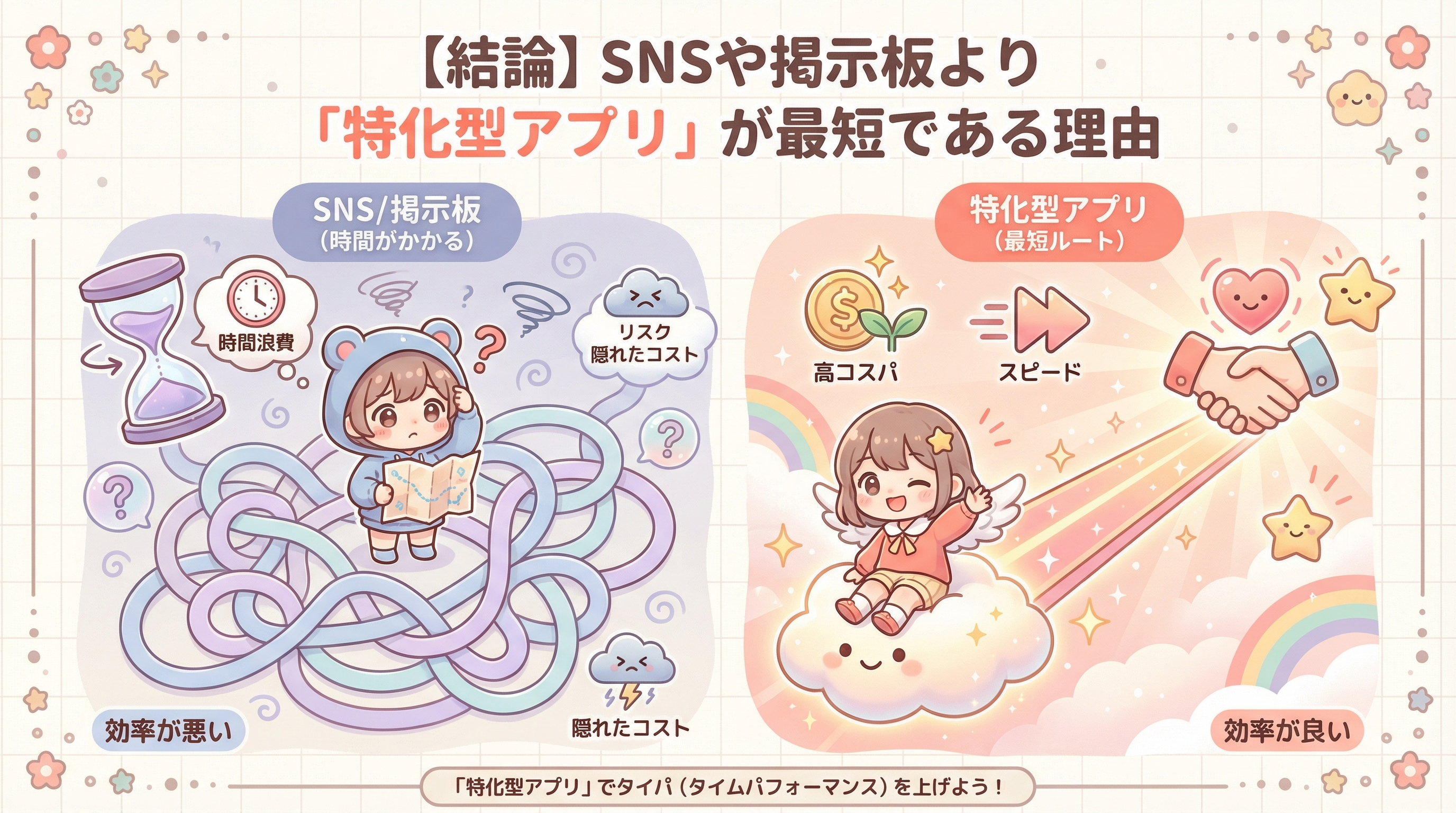 【結論】SNSや掲示板より「特化型アプリ」が最短である理由