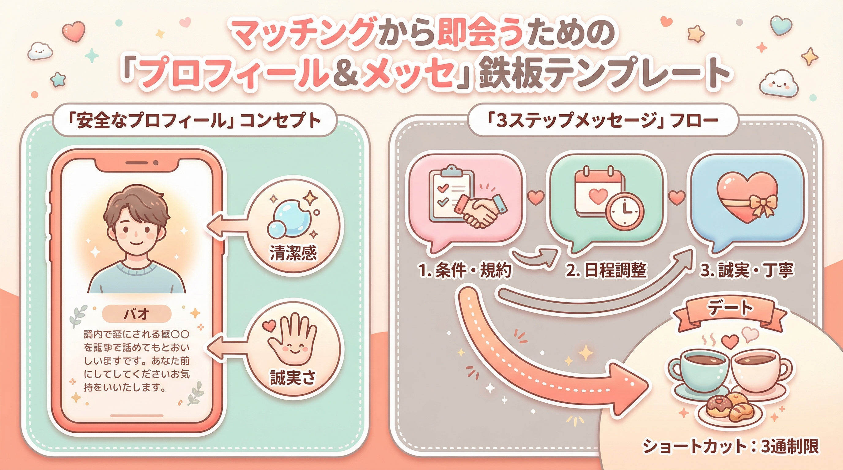 マッチングから即会うための「プロフィール&メッセ」鉄板テンプレート