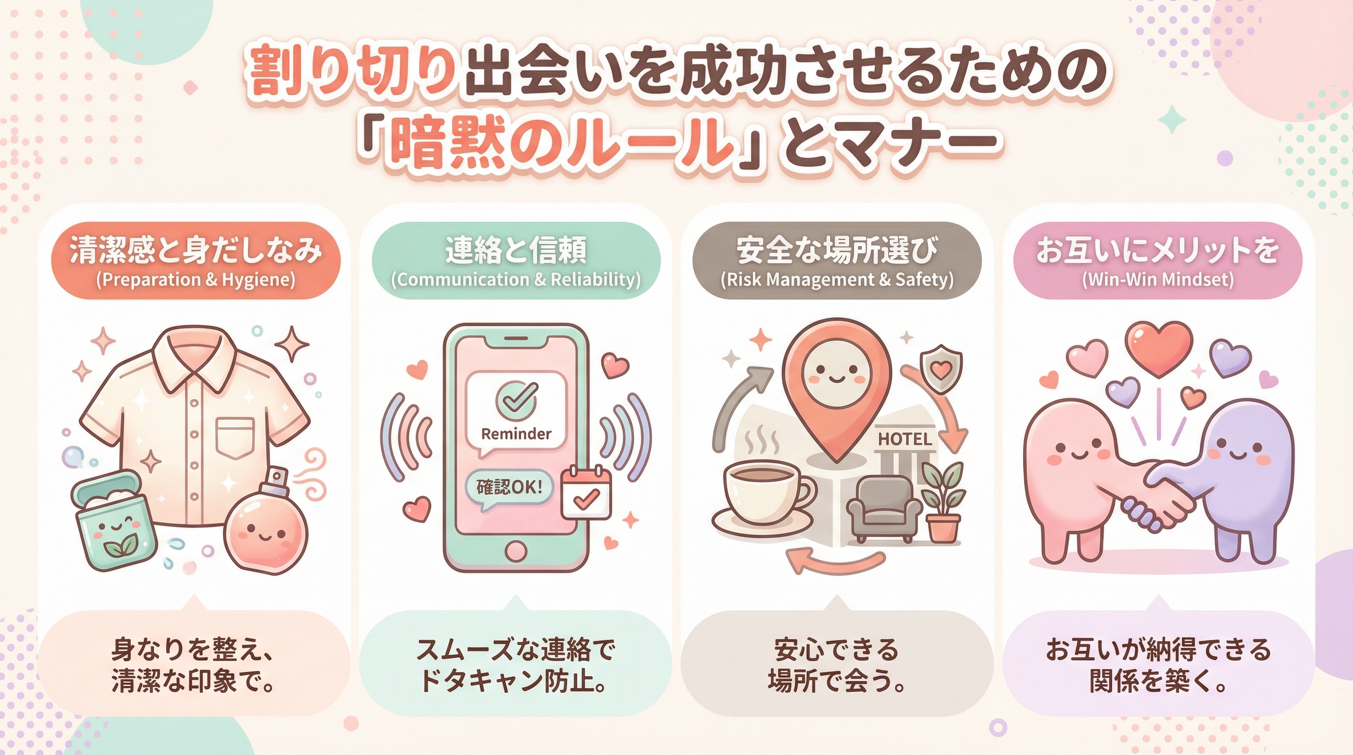 割り切り出会いを成功させるための「暗黙のルール」とマナー