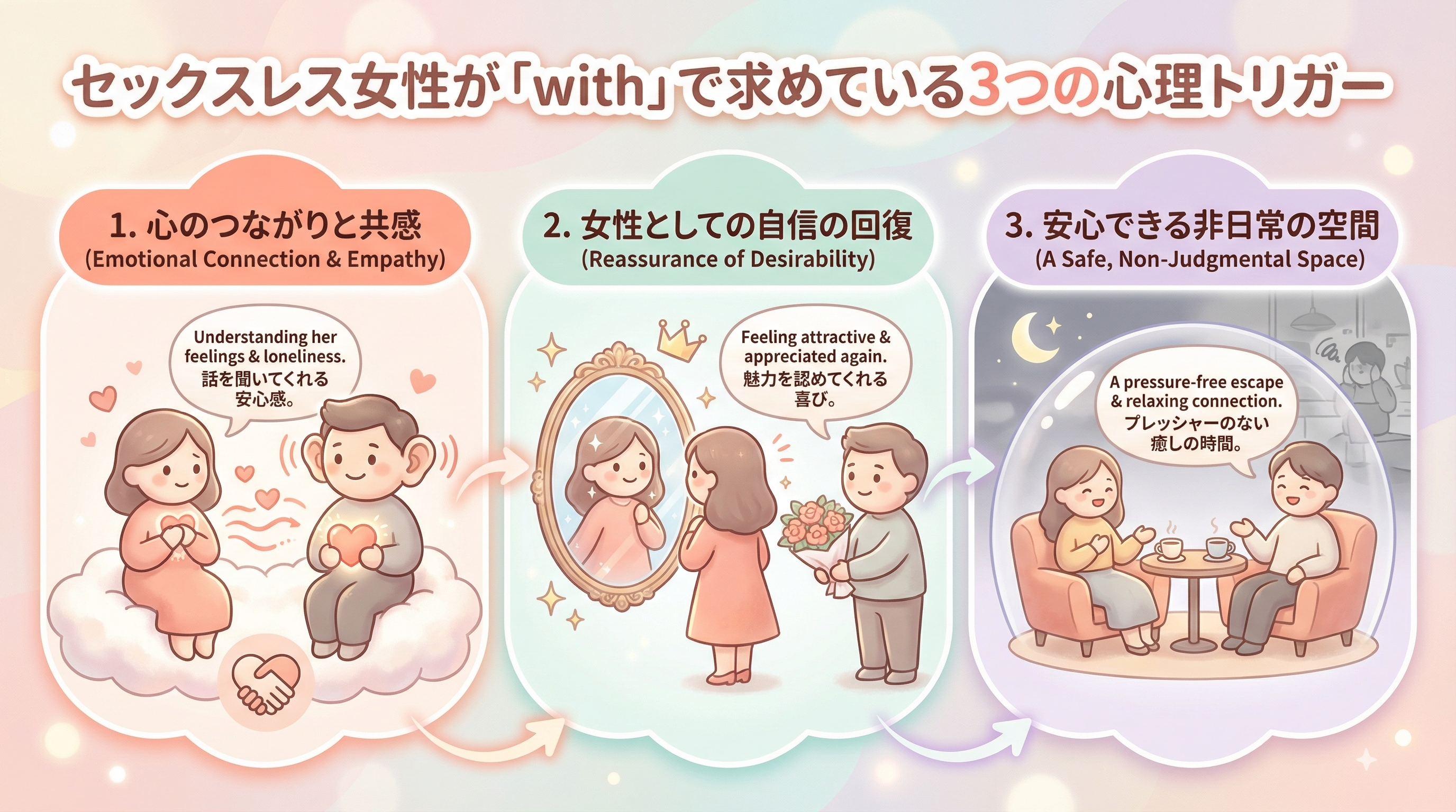 セックスレス女性が「with」で求めている3つの心理トリガー