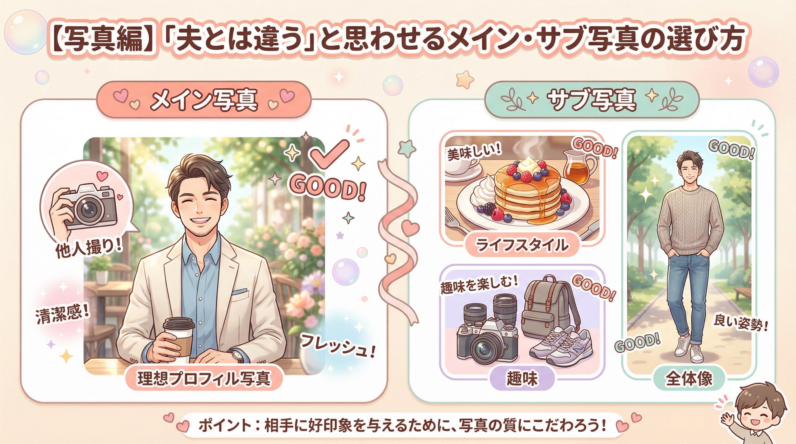 【写真編】「夫とは違う」と思わせるメイン・サブ写真の選び方
