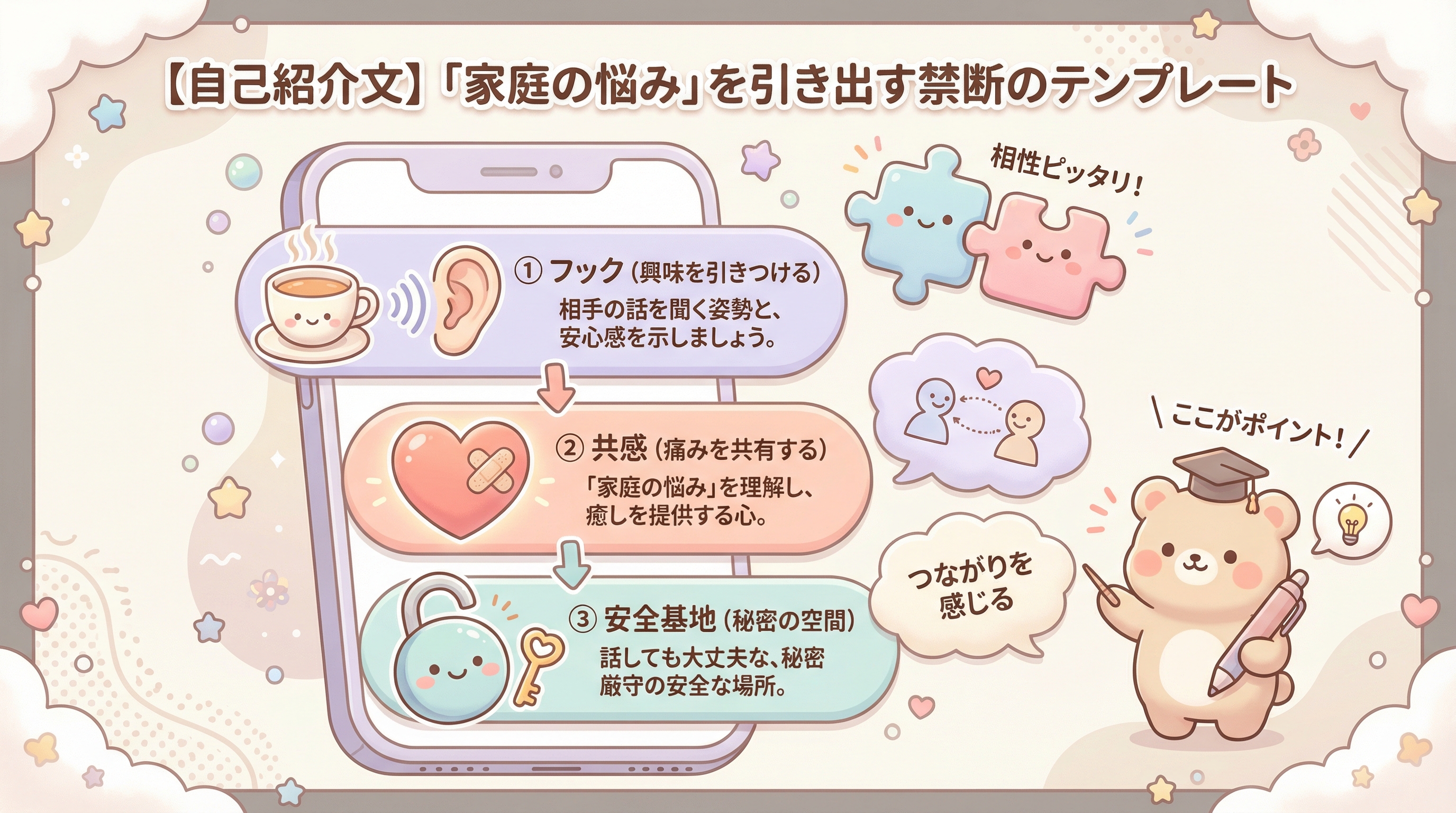 【自己紹介文】「家庭の悩み」を引き出す禁断のテンプレート